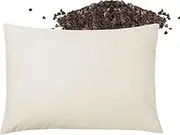 USlixury Buckwheat Pillow 20"X26" - Adjustable Height and Firmness, Organic Buckwheat Pillow, Machine Washable Pillowcase, Firm Neck Support for Back/Side/Stomach Sleepers, White