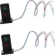 DRESSOOS 2pcs Miniature Traffic Lamp Decor DIY Traffic Light Model Material for Railway and Architectural Dioramas Table DIY Materials Random Color