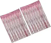 HAMPPLIES 2pcs Tinsel Fringe Curtain Backdrop Decoration for Birthday Parties Eye Catching Streamer Door Wall Decor for Photo Booths Weddings Christmas Celebrations