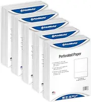 PrintWorks Professional 3" Horizontal Perforated Paper 8.5” x 11” - Perfect for W-2, 1099, & Statement Use - Made in The USA - 2500 Sheets - 24 lb - A4 Paper - Printer Compatible - White (04168C)
