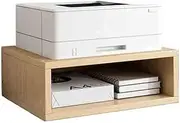A4 Paper Desktop Small Printer Stand for Office Dual Layer Printer Wooden Stands Multifunctional Can Put(Natural)