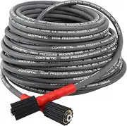 1/4" Pressure Washer Hose 100FT, 3600psi Power Washer Hose for Cold and Hot Water, Steel Wire Braided & Synthetic Rubber Jacket, M22-14mm