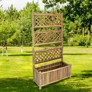 Garden Raised Bed with Trellis Bamboo 70 cm