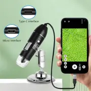 3 in 1 1600X Digital Microscope Camera Type-C USB Portable High Resolution LED Magnifier for Soldering and Cell Phone Re