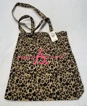 Ashley Stewart NEW! Hot Pink Logo Leopard Purse Tote Bag Shopper Animal Print
