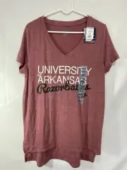 Arkansas Razorbacks T-Shirt Women's L Large Short Sleeve V-Neck
