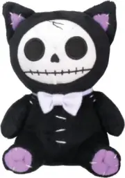 SUMMIT COLLECTION Furrybones Black Cat Mao Mao Wearing White Bow Tie