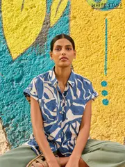 White Stuff Blue Ellie Cotton Shirt (F97342) | $104