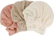 Gogogmee 3 Pack Women's Hair Drying Towel Cap Absorbent and Soft Hair Wrap for Wet Hair Bow