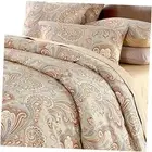 Paisley Bedding Design 800 Thread Count 100% Cotton Bohe California King Khaki