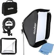 Godox 24"x 24" 60cmx60cm Foldable Universal Softbox with S Style Speedlite Bracket for Flash Bowens Elinchrom Mount Accessories Direction Adjustable