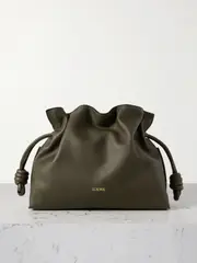 [LOEWE] LOEWE - Flamenco Leather Clutch - Army green - One size One size Green