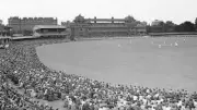 Cricket General view Don Bradman and Arthur Morris batting Old Photo