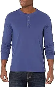 Men's Long Sleeve Soft Washed Cotton Henley T-Shirt