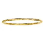 9ct Yellow Gold Silver Filled 64x4mm Twist Bangle