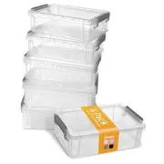6 Pack Extra Large Pencil Box, Plastic Pencil Case Crayon Box Bulk, Clear