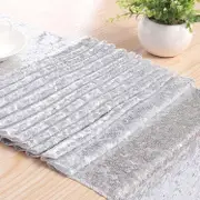 Silver Sequin Fabric Table Runner