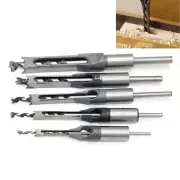 1/4x 6-16mm Woodworking Square Hole Drill Bits Wood Mortising Chisel Set Mortise