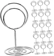 Cabilock 31pcs Desktop Fixture Picture Holder for Tables Picture Holder Stand Food Signs for Harvest Menu Memo Clips Place Cards for Table Setting Card Display Stand Stainless Steel Silver