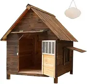 Lospveceial Small Medium and Large Kennels Waterproof Weatherproof Dog House with Door, Dog Shelters for Outside Waterproof Raised Floor Woode(Door and Single Window,XX-Large)