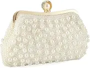 [DZOZO] Evening Clutch Bag for Women Handmade Pearl Clutch Wallet Purse Bag Wedding Party Bridal Handbag Ladies Banquet Bag