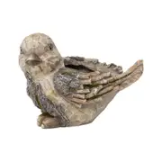 Willow & Silk Arty Perched Bird Rustic Stony Decorative Home Ornament