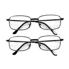 2 Pairs Metal Frame Lightweight Reading Glasses +1.5 - +3.0 With Soft Pouch