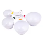 4pc Appetito Plastic Measure Cups Home Kitchen Cooking/Baking Utensils White