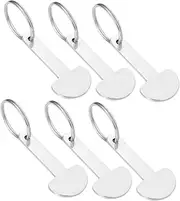 [FOMIYES] 6pcs Portable Trolley Removers Metal Keychain Tokens for Shopping Carts Hanging Keyring with Durable Practical present for Families and Friends