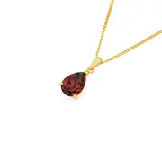 9ct Gold Garnet Pendant in Red