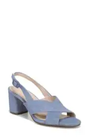 Naturalizer Women's Della, Sky Blue Suede Heeled Sandal, Size 7.5 W