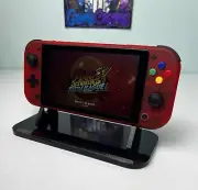 Clear Red - Black Accents + Colorful ABXY - Custom Nintendo Switch Lite