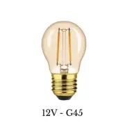 12V LED Filament Bulb G45 2W E27 | Edison Screw, Lamp Light Globe, 12 Volt, ES27