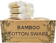 Wooden Cotton Swabs 1200ct / Biodegradable Double Tipped Bamboo Cotton Buds