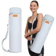 Yoga Mat Bag, Large, Light blue – Fits Thick Mats, 3 Storage Pockets, Adjusta...