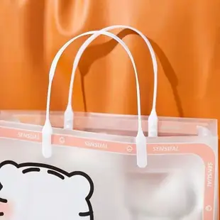 透明pvc包裝手提袋可愛老虎禮物禮品袋服裝店用pp購物袋logo定製