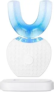 Ultrasonic Toothbrush, Automatic Toothbrush, 360° Self-Sonic Toothbrush, Teeth Whitening Brush with Timer, Wireless Charging, 360° Ultrasonic Electric Toothbrush for Adults (White, 1)