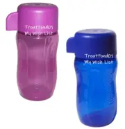 TUPPERWARE Eco Bottles Set 2 Small Mini Sports 90 mL Berry Purple and Blue