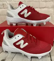 New Balance SPVELOR3 Fresh Foam Velo v3 Molded Softball Cleats Red White US 7.5