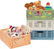 Plastic Drawer Organizer 4-Pack Collapsible Storage Boxes Crate Stackable Foldin
