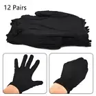 12 Pairs Black Cotton Dress Parade Band Waiter Gloves Formal Guard