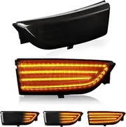 D-Lumina Sequential LED Turn Signal Side Mirror Lights Smoked Lens Fit 2012-2019 Fo-rd Ranger T6 Raptor Wildtrak and 2015-2019 Everest, Dynamic Side Mirror Marker Light Replace Factory Amber Reflector