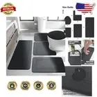 Soft and Absorbent Black Memory Foam Bath Mat Set - Machine Washable & Quick-Dry