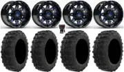 Fuel Lethal Blue 14" Wheels 29" Dual Threat Tires Sportsman RZR Ranger