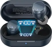 TOZO Wireless Earbuds Bluetooth 5.3 Headphones Built-in ENC Noise Cancelling Mic,55H Playtime LED Digital Display with Wireless Charging Case,App Control Immersive Premium Sound Blue Enhanced Version