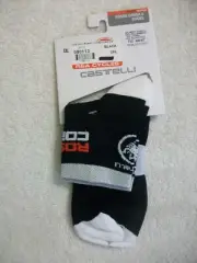 "Castrelli Rosso Corsa 6 Black & White Cycling Socks" XXL / Brand New