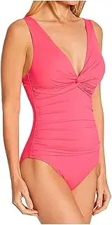 [La Blanca] Women's Standard Island Goddess Twist Front Underwire Mio One Piece Swimsuit