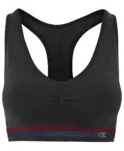 Champion The Vintage Low-Impact Racerback Sports Bra Black Stonewash Size M