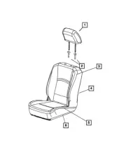 Genuine Mopar Front Headrest 6UH41HL1AA