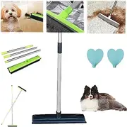 Broomwiz Pet Hair Removal, Broom wiz Pet Hair Removal, Pro Sweep for Carpet, Carpet Rake for Pet Hair Removal, Silicone Broom Pet Hair, Adjustable Rubber Broom for Pet Hair Hardwood Floor (Black)